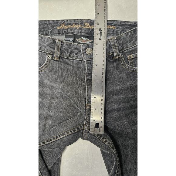 Vintage Harley-Davidson Women's Gray Wash Denim Jeans Sz 4 Bootcut Leg Biker - Picture 11 of 11